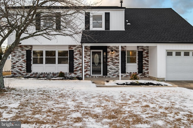 view of front of house with a garage