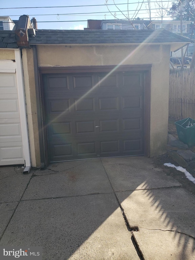 view of garage