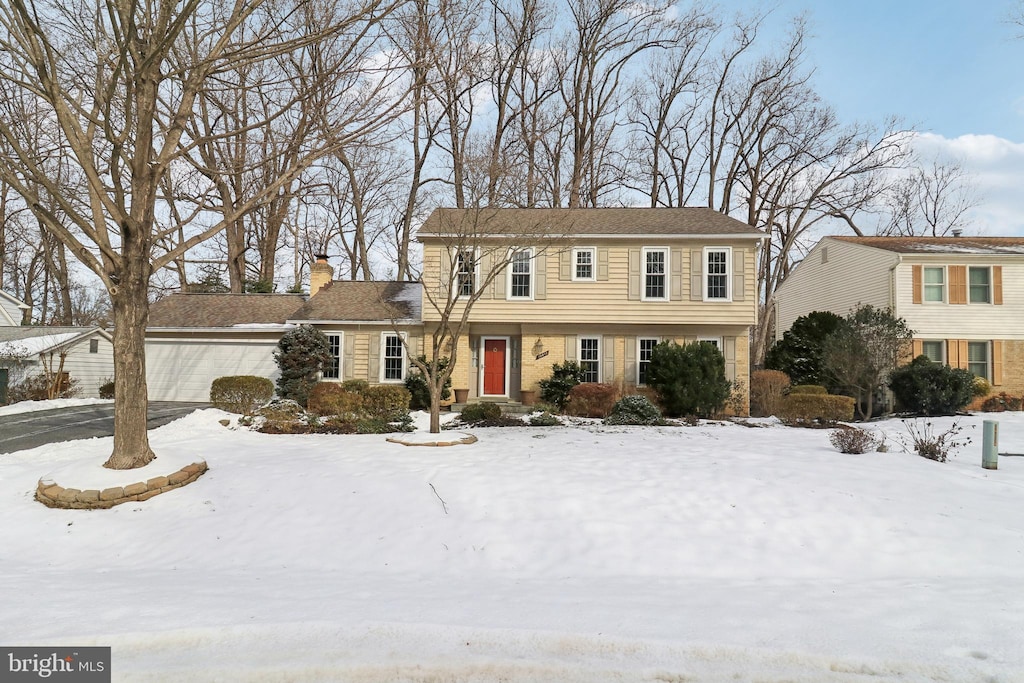 colonial house with a garage