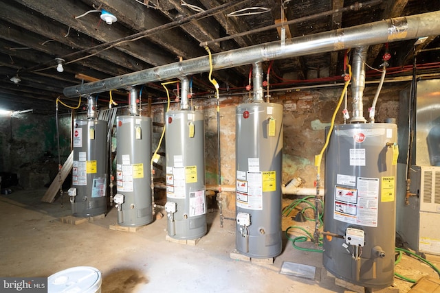 utilities featuring gas water heater