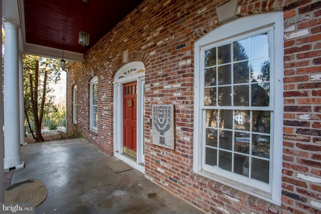 exterior space with covered porch