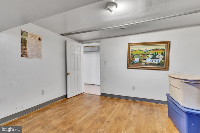 unfurnished bedroom with light hardwood / wood-style floors