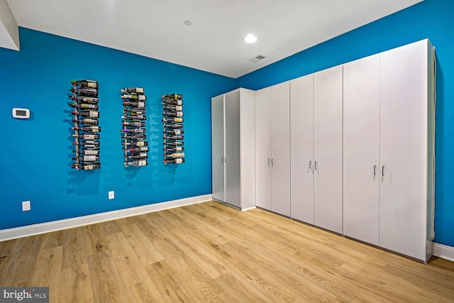 unfurnished bedroom featuring light hardwood / wood-style flooring