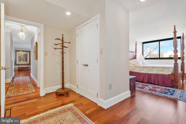 hall featuring hardwood / wood-style flooring