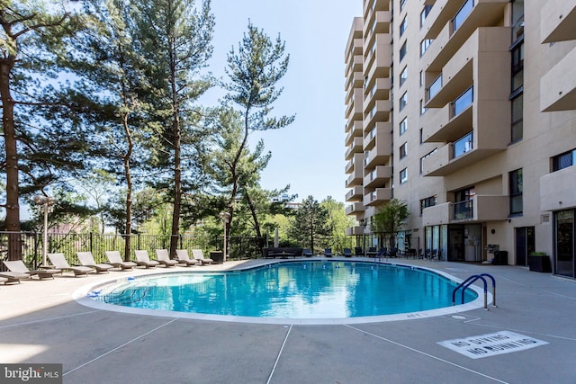 view of pool with a patio area