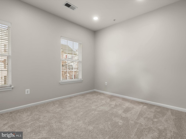 carpeted spare room with a wealth of natural light