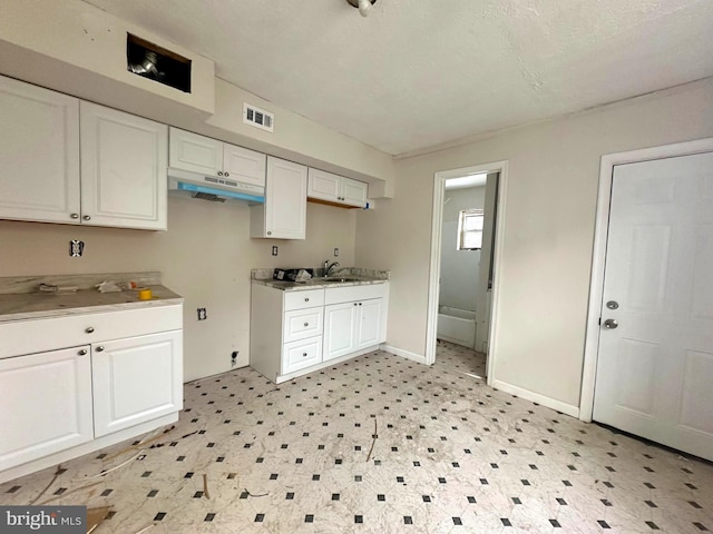 kitchen featuring white cabinets and sink