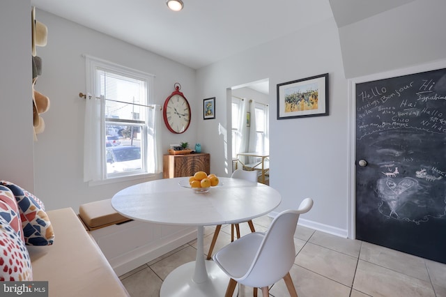 view of tiled dining space