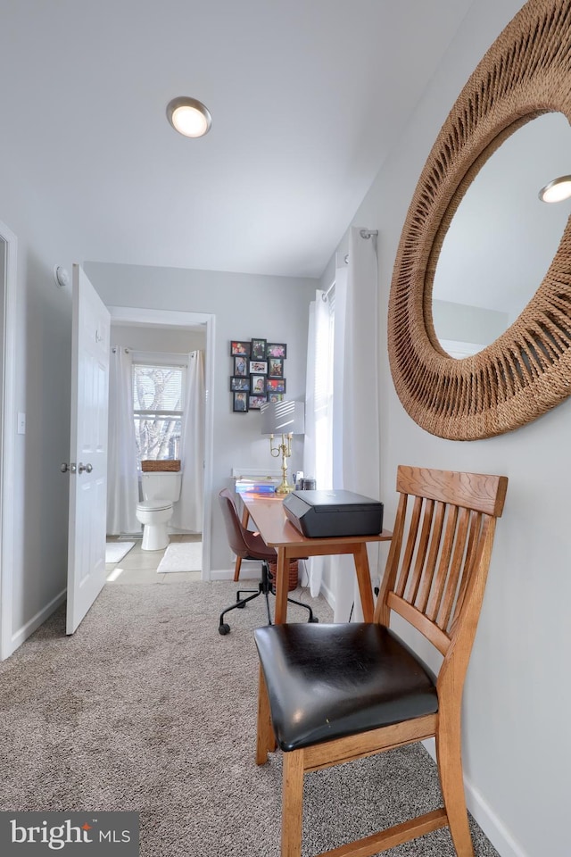 view of carpeted office