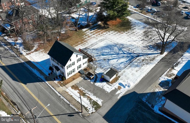 view of snowy aerial view