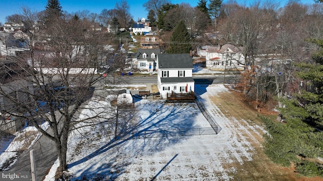 view of snowy aerial view