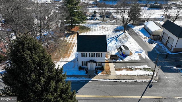 view of snowy aerial view