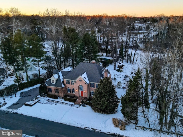 view of snowy aerial view