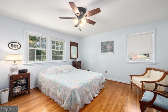 1113 Cameron Rd, Alexandria, VA 22308 - bedroom featuring light wood finished floors, baseboards, and ceiling fan