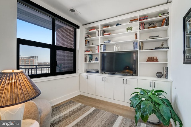 living room featuring light hardwood / wood-style floors