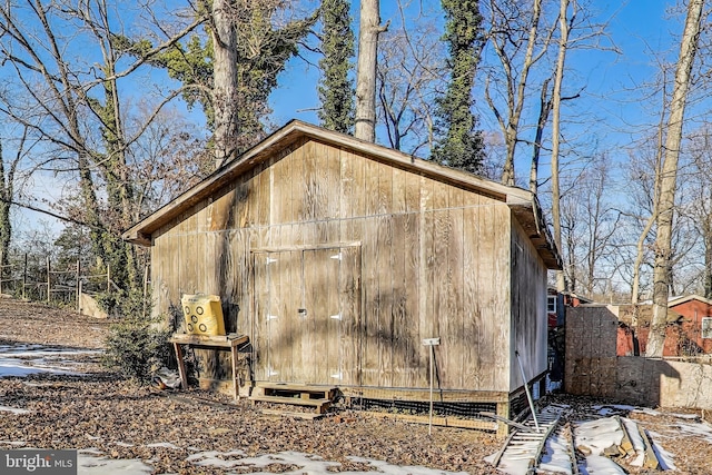 view of snow covered structure