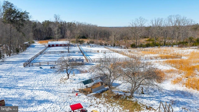 exterior space with a rural view