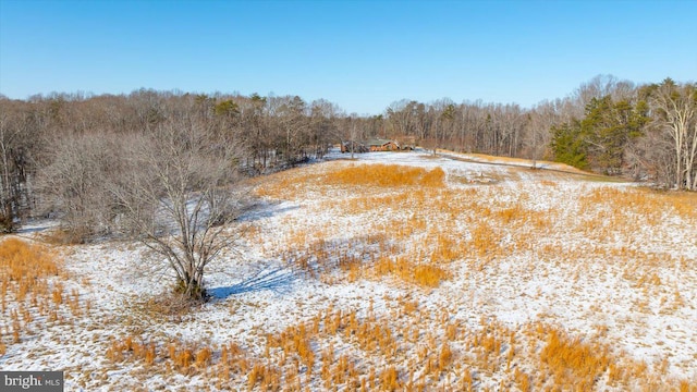 view of snow covered land