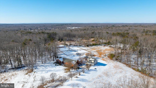 view of snowy aerial view