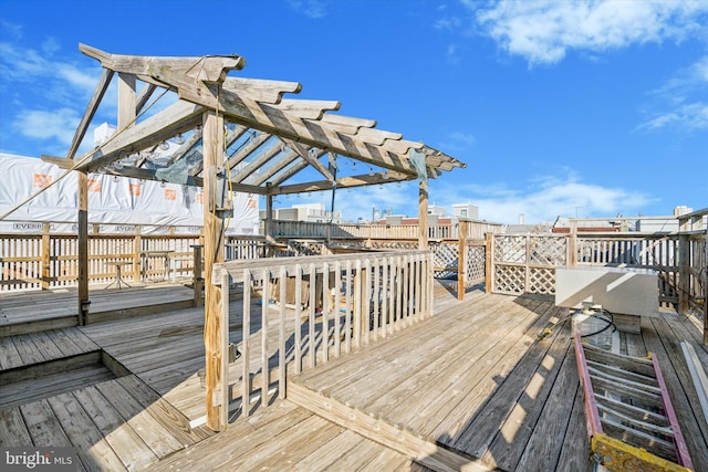 deck with a pergola