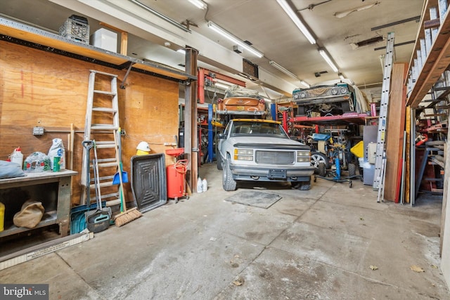 view of garage