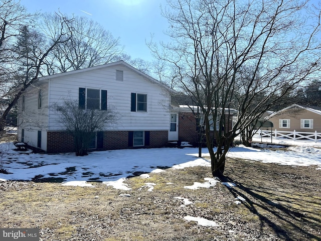 view of snowy exterior