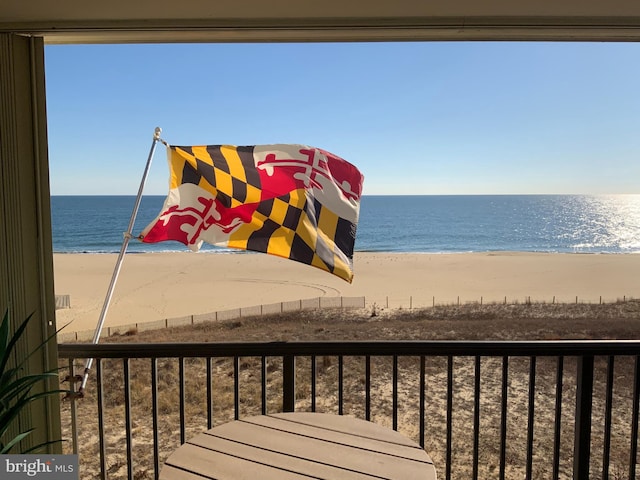 water view with a view of the beach