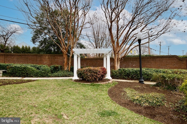 view of yard with fence