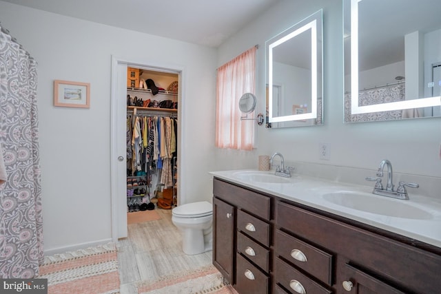 bathroom with toilet and vanity