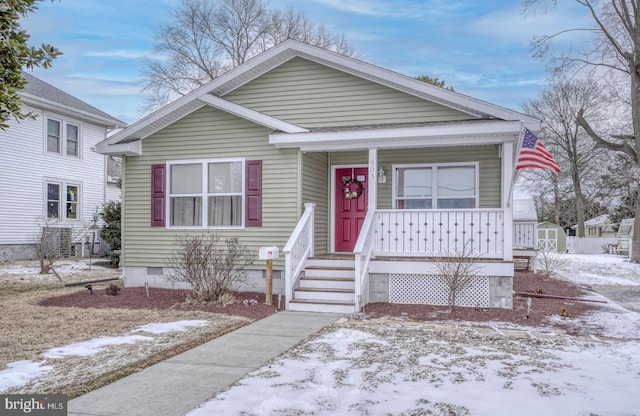 bungalow-style house featuring a porch