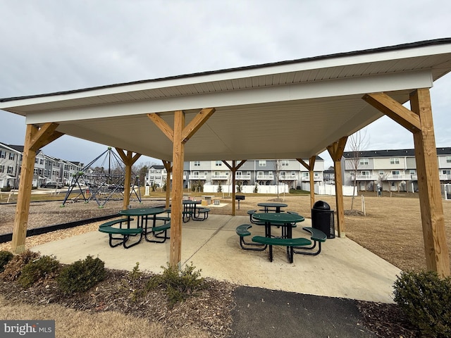 view of property's community featuring a playground