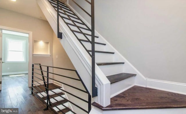 2312 Pierce St, Philadelphia, PA 19145 - staircase with wood finished floors and baseboards