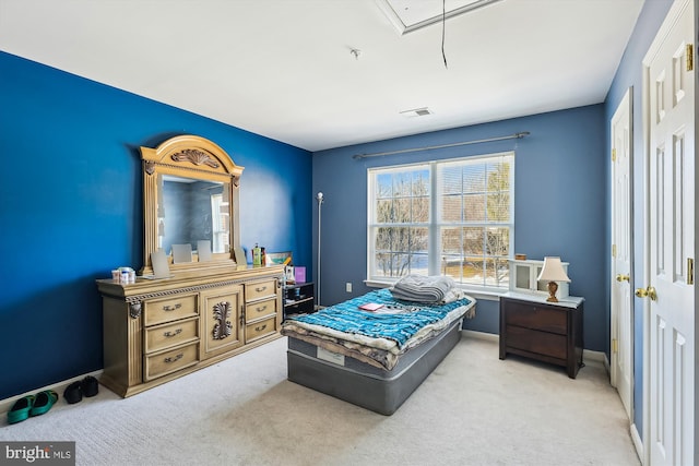 bedroom with carpet floors