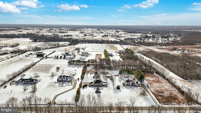 view of snowy aerial view