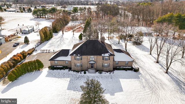 view of snowy aerial view