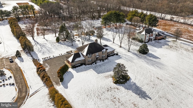 view of snowy aerial view