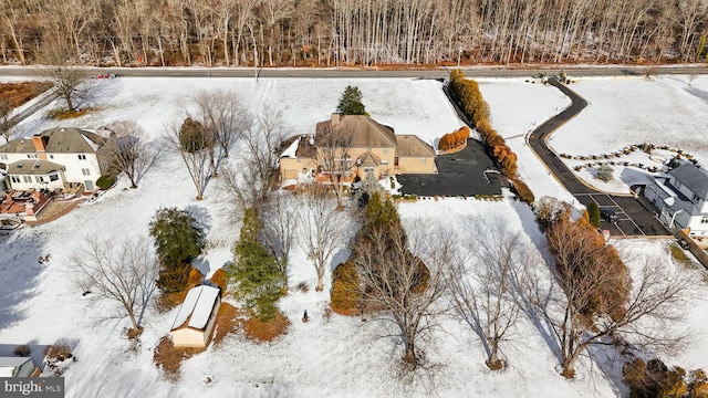 view of snowy aerial view