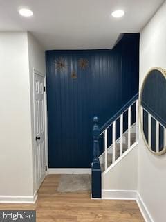 entrance foyer with hardwood / wood-style flooring