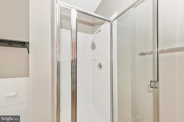 bathroom featuring walk in shower