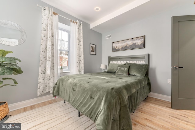 bedroom featuring light hardwood / wood-style flooring