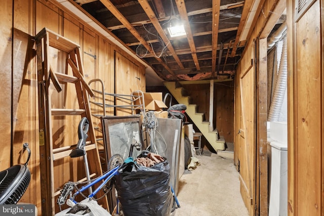 basement with washer / clothes dryer