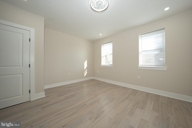 empty room featuring light hardwood / wood-style floors