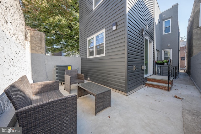 view of patio featuring an outdoor living space