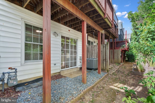 view of patio featuring central air condition unit