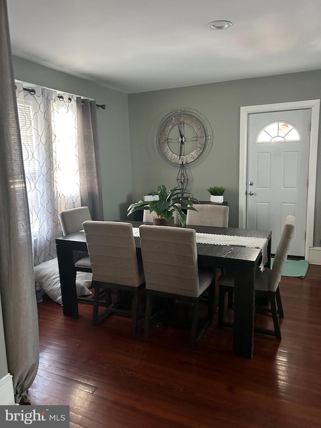 dining room featuring dark hardwood / wood-style flooring