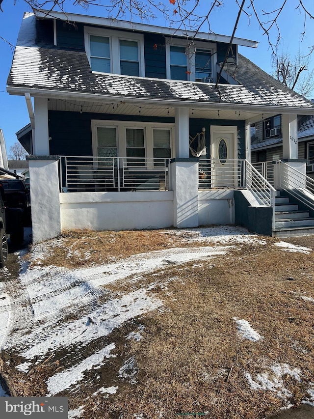 view of front of property with a porch