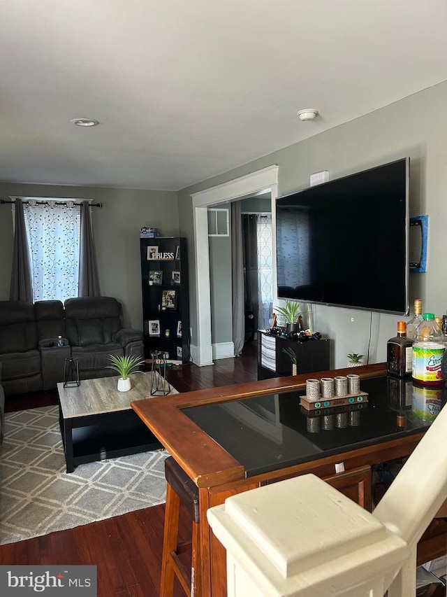 living room featuring hardwood / wood-style floors