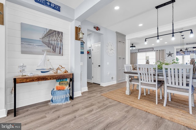 dining area featuring light hardwood / wood-style floors