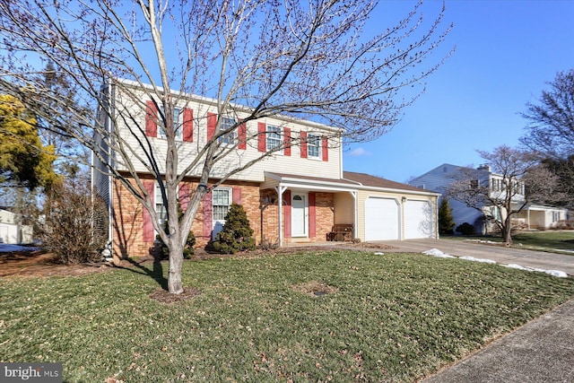 front of property featuring a garage and a front yard