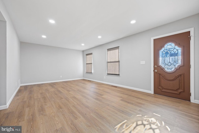 foyer featuring light wood-type flooring